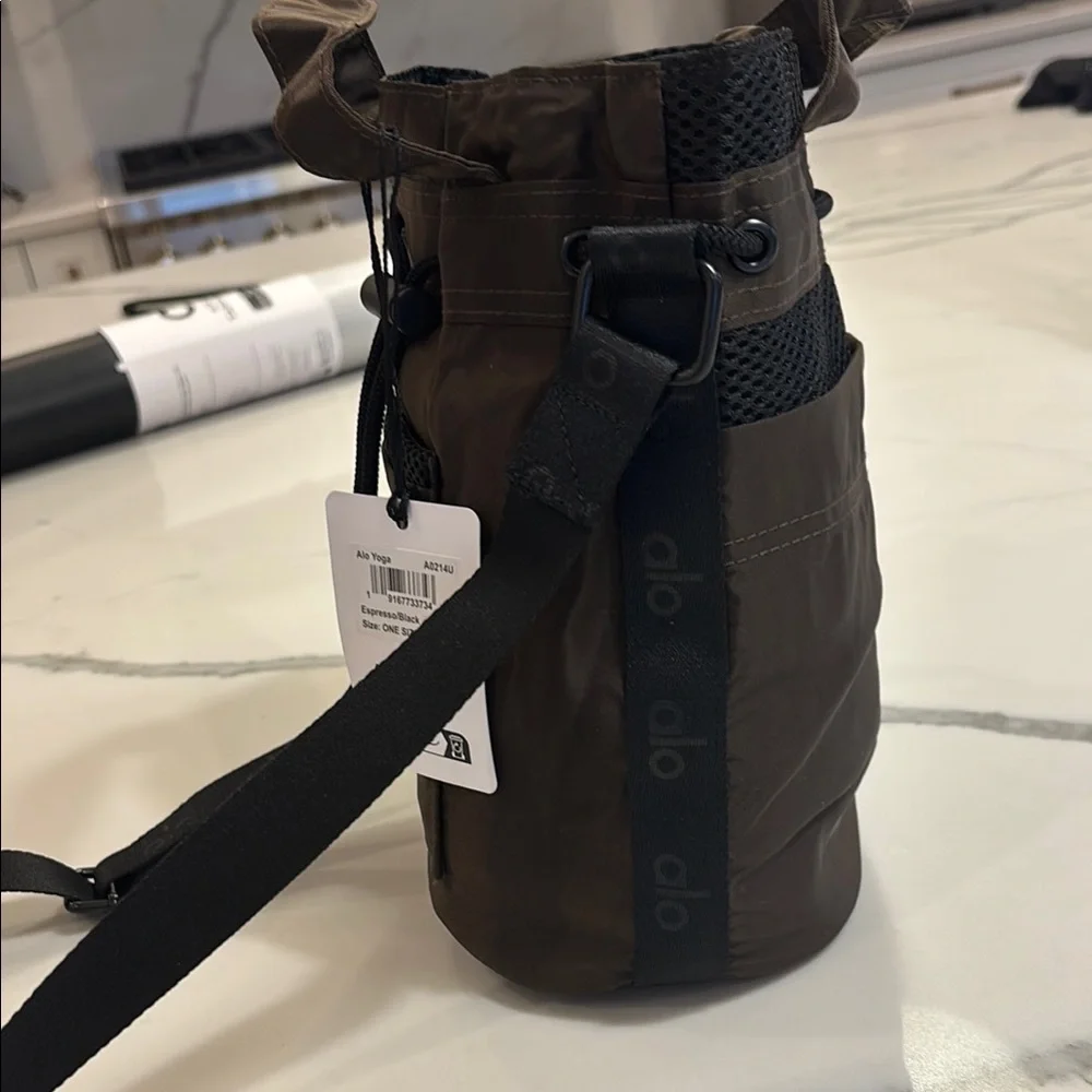ALO Yoga Brown women's bucket Bag with long strap